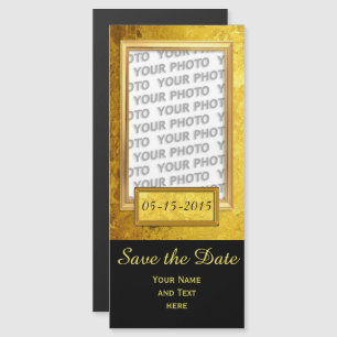 Pure Golden Photo Frame IV + your photo & text Magnetic Invitation