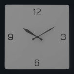 Pure Grey 808080 Colour - Option to Add Name Square Wall Clock<br><div class="desc">Add a name, initials or some text, or keep the colour alone. Colour coordinates with other items in the store based on the name and the HEX code (six-digit hex triplet) shown. Use this code to mix, match and customise any other item to go with this, or to add to...</div>