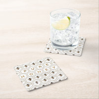 PURE HONEY Apiary Promotion Bee Honeycomb Coaster