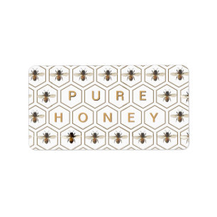 PURE HONEY Honeycomb or Honey Stix Bee Mini Label 