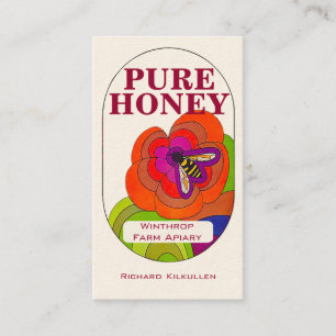 Pure Honey Pop Art Flowers Business Card