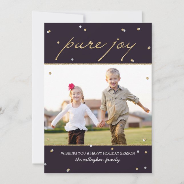 Pure Joy Holiday Photo Card (Front)