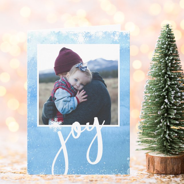 Pure Joy Holiday Photo Watercolor Snowflake (Creator Uploaded)