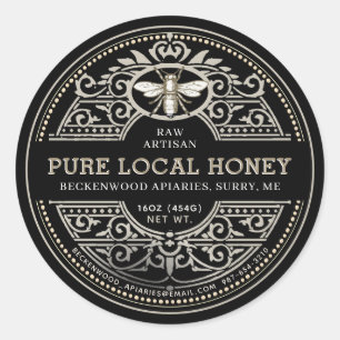 Pure Local Honey Ornate Product Label