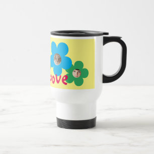 PURE LOVE FUN FLOWER FACES Fully Customisable Travel Mug