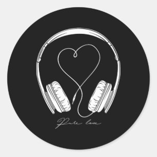 Pure Love My Music I I Love Dancing And Music For Classic Round Sticker