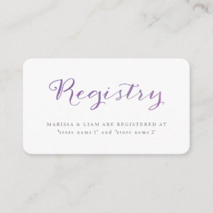 Pure Love Watercolor Registry Cards / Violet