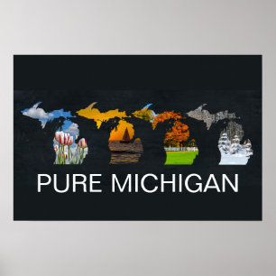 Pure Michigan Four Seasons Photographs Poster