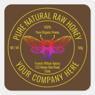 Pure Natural Honey Label  Sticker
