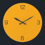 Pure Orange FFA500 Colour with Add Your Name Optio Large Clock<br><div class="desc">Add a name, initials or some text, or keep the colour alone. Colour coordinates with other items in the store based on the name and the HEX code (six-digit hex triplet) shown. Use this code to mix, match and customise any other item to go with this, or to add to...</div>