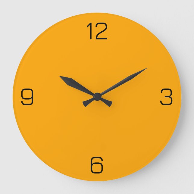 Pure Orange FFA500 Colour with Add Your Name Optio Large Clock (Front)