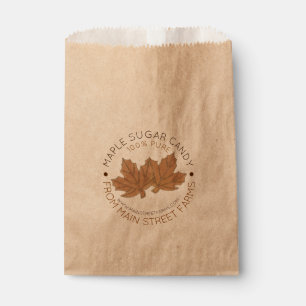 Pure Organic Maple Sugar Syrup Candy Leaf Leaves Favour Bags