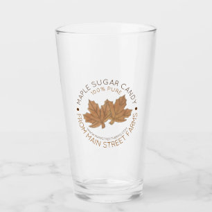 Pure Organic Maple Sugar Syrup Candy Leaf Leaves Glass