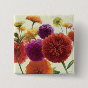Pure Palette Zinnias 15 Cm Square Badge