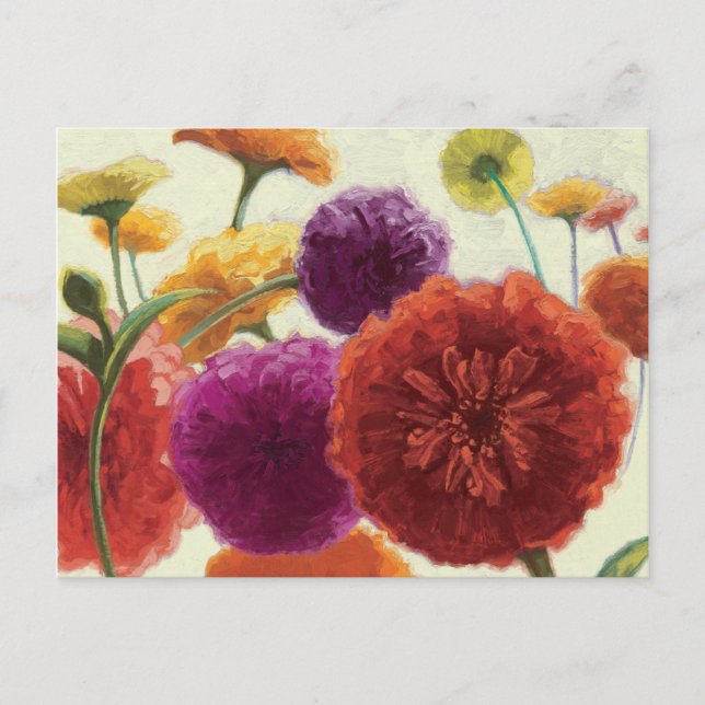 Pure Palette Zinnias Postcard (Front)