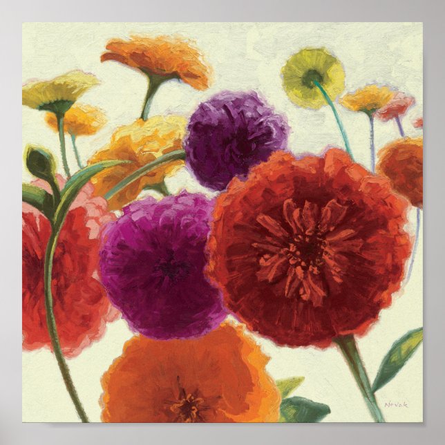Pure Palette Zinnias Poster (Front)