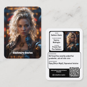 Pure Play Minimalist Cosplay Coscards QR Code Business Card