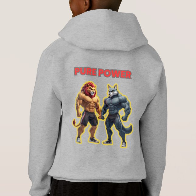 Pure Power – Strong Animal Muscle Cartoon Design (Back)