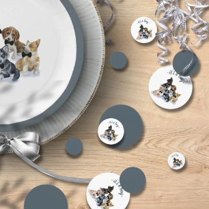 Pure Puppy   Black Tie Elegant Cute Baby Shower Confetti