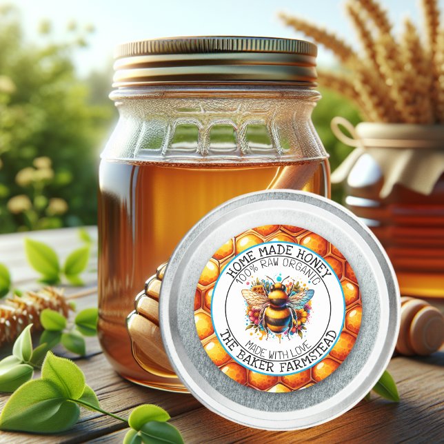 Pure Raw Organic Honey Made with Love Food Labels (Creator Uploaded)
