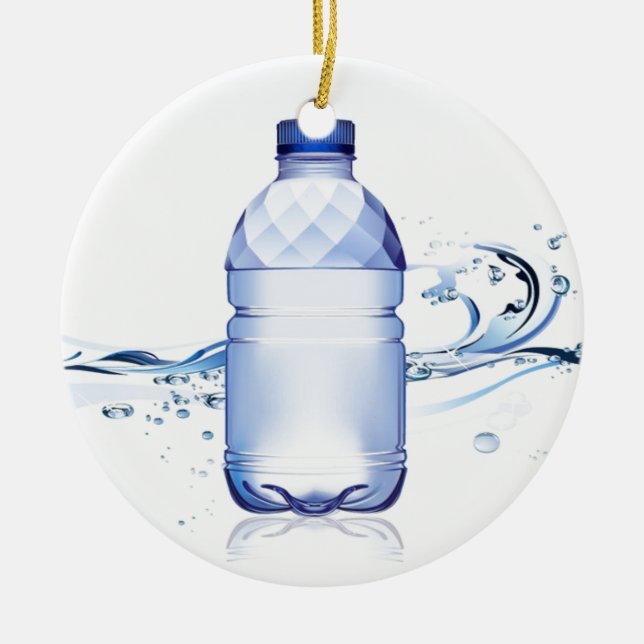 Pure Water Bottle design Ceramic Tree Decoration (Front)