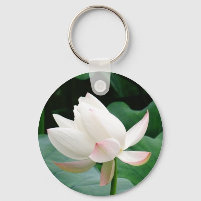 Pure Water Lily with Pink Tips Key Ring (Front)