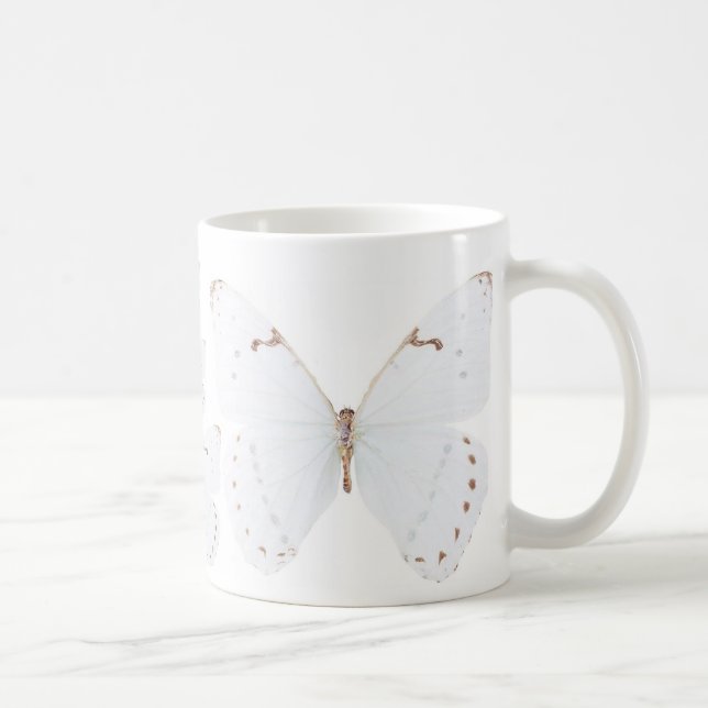 Pure White Butterflies Mug (Right)