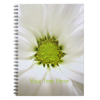 pure white daisy flower spiral notebook