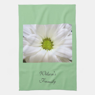 pure white daisy flower tea towel
