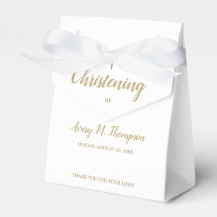 Pure white gold cross Script Christening Favour Box