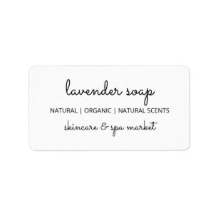 Pure White Simple Soap Labels