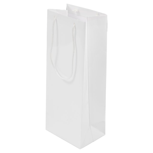 Pure White Solid Colour Wine Gift Bag (Front Angled)