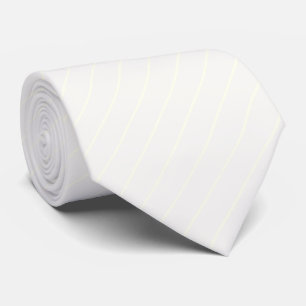 Pure White with Ivory White Pinstripes Tie