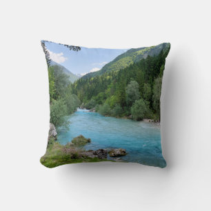 Pure Wilderness Nature Photography of Soča River Cushion