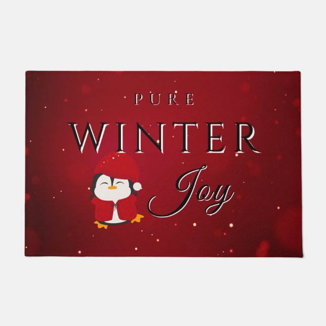 Pure Winter Joy with Penguin Doormat (Front)