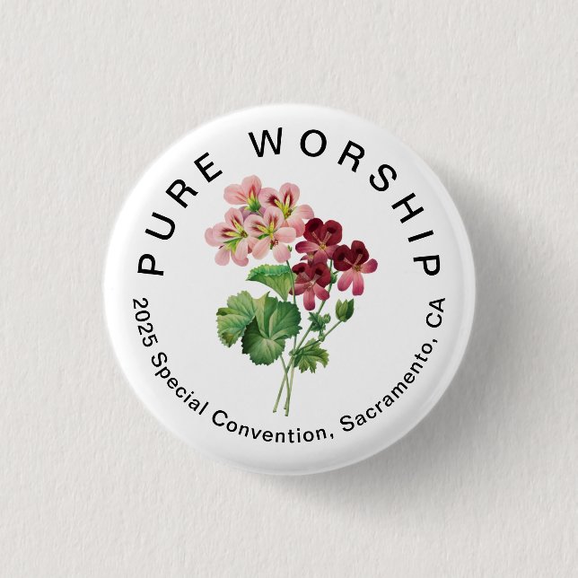 Pure Worship 2025 Special Convention | JW 3 Cm Round Badge (Front)