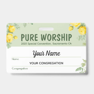 Pure Worship 2025 Special Convention JW Name ID Badge