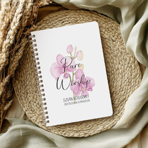 Pure Worship Convention Spiral Notebook w Orchids