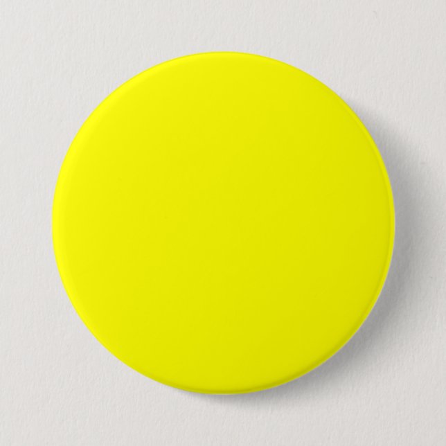 Pure Yellow - Neon Lemon Bright Template Blank 7.5 Cm Round Badge (Front)