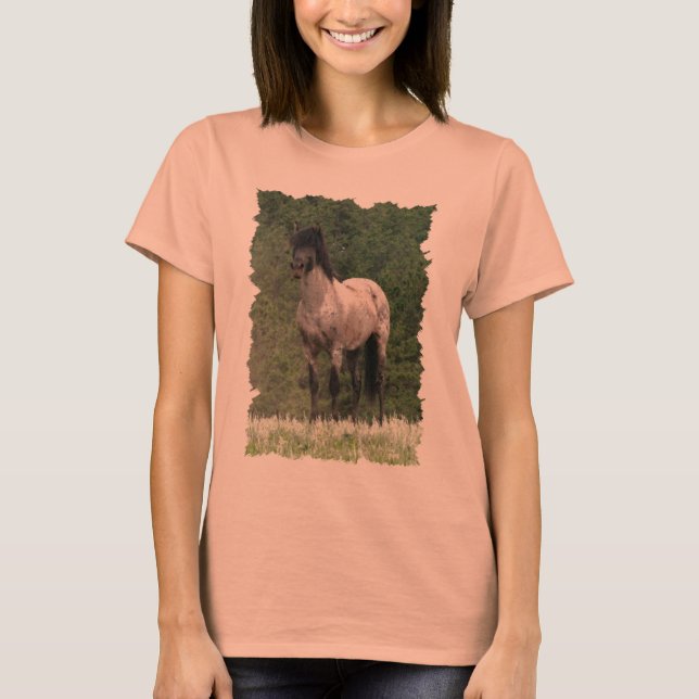 Pureblood Spanish Mustang Art T-Shirt (Front)