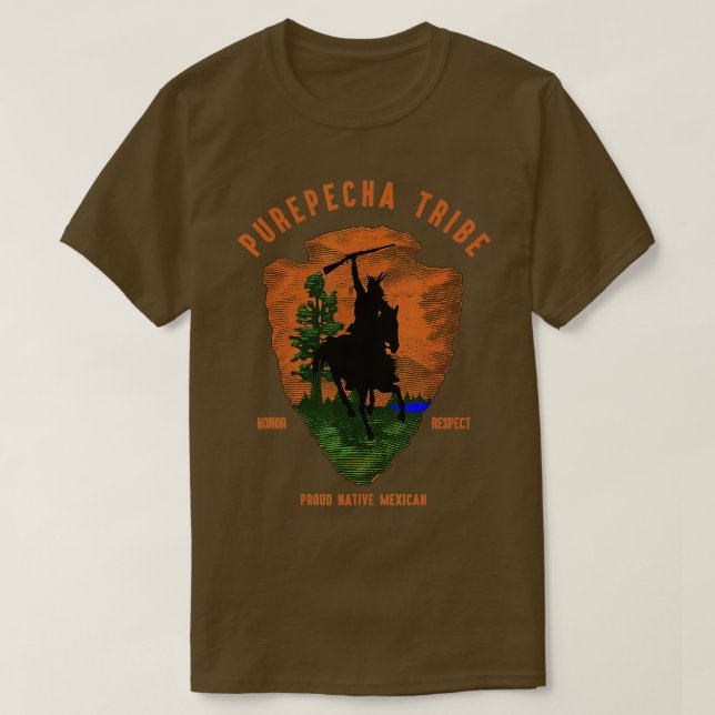 Purepecha Tribe Native Mexican Indian Proud Retro  T-Shirt (Design Front)