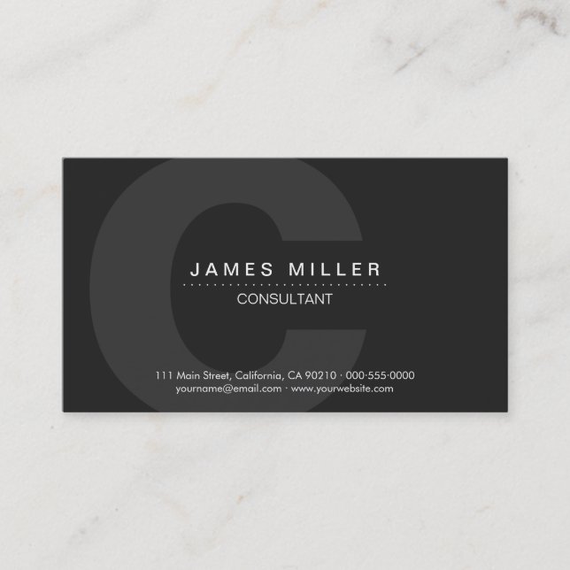 PurePro No4 Dark Grey Business Card (Front)