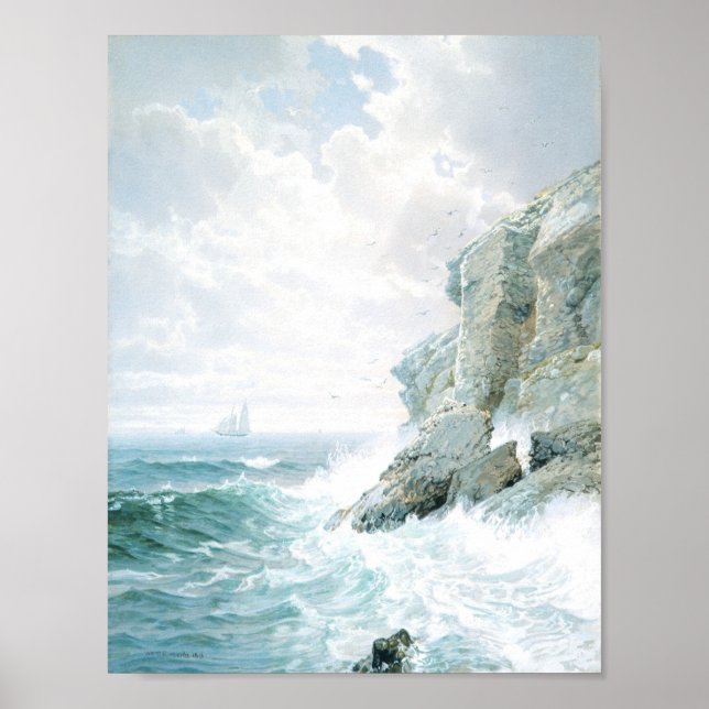 Purgatory Cliff William Trost Richards Seascape Poster (Front)