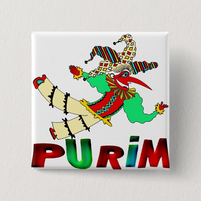 Purim 15 Cm Square Badge (Front)