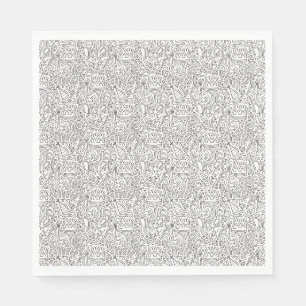 Purim Black and White Napkins