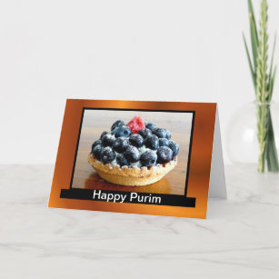 Purim blessings with tart and blue berries card