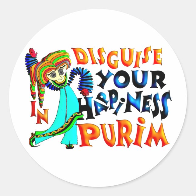 Purim Classic Round Sticker (Front)