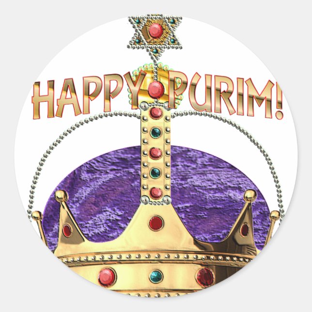 Purim Classic Round Sticker (Front)