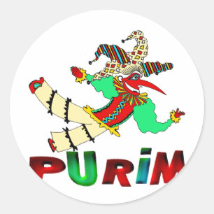Purim Classic Round Sticker