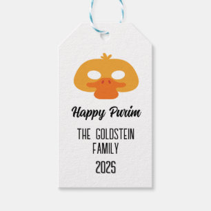 Purim duck mask masquerade costume gift tags